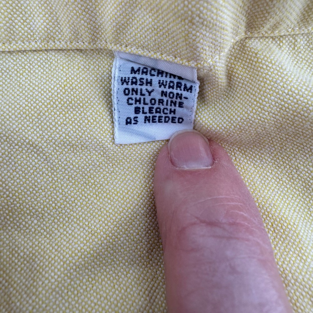 Ralph Lauren Yarmouth Oxford Button Down Shirt Mens 17 1/2 34 Yellow Polo Player - Picture 9 of 11